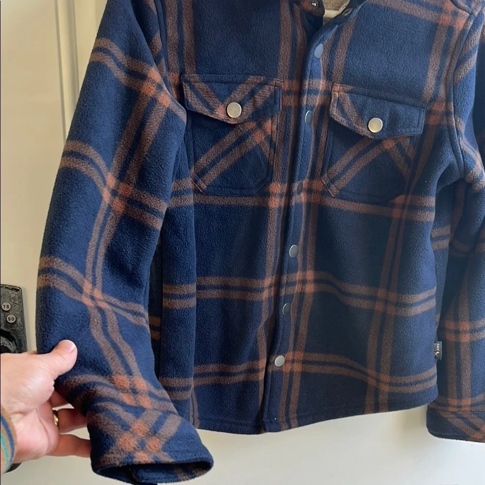Eddie Bauer Kids Plaid Jacket - Navy and Brown Shacket